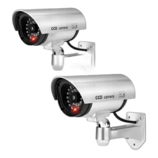 2X KAMERA ATRAPA IR LED MONITORING ZEWNĘTRZNA ŚCIENNA Z DIODĄ MIGAJĄCA — zdjęcie 1