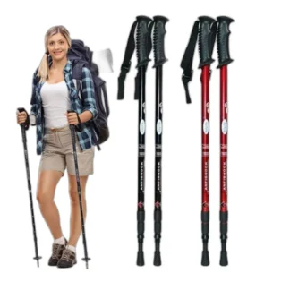2x KIJKI NORDIC WALKING TREKKINGOWE KIJE KOMPLET ZESTAW 4SZT — zdjęcie 1