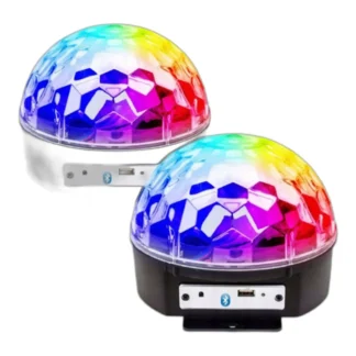 2x KULA DYSKOTEKOWA LED LAMPA PROJEKTOR DISCO LASER USB Z BLUETOOTH + PILOT — zdjęcie 1
