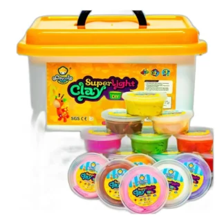 CLAYDOLL PIANKOLINA MASA PLASTYCZNA 24 sztuki BIG BOX + AKCESORIA + WALIZKA — zdjęcie 1