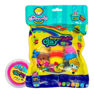 MAGICZNA PLASTELINA PIANKOLINA CLAYDOLL MASA PLASTYCZNA 18 sztuk +Akcesoria — zdjęcie 1