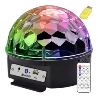 Projektor dyskotekowy LED kula disco z pilotem i gniazdem USB - efekty świetlne — zdjęcie 1