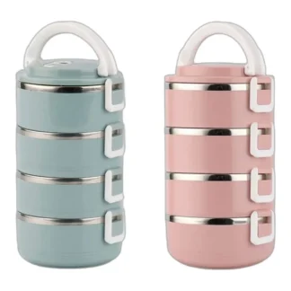 ZESTAW LUNCHBOX TERMOS OBIADOWY POJEMNIK TERMICZNY MENAŻKA NA ZUPĘ 4 MISKI — zdjęcie 1