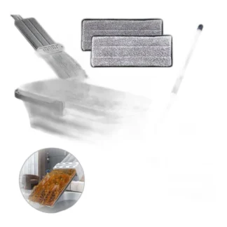 ZESTAW MOP PŁASKI Z WYCISKACZEM + SKŁADANE WIADRO WIADERKO + 2 NAKŁADKI — zdjęcie 1