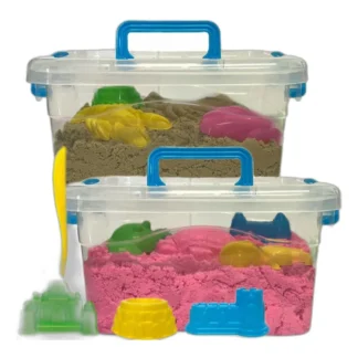 ZESTAW PIASEK KINETYCZNY 4kg + BASEN PIASKOWNICA FOREMKI SZPATUŁKI WALIZKA — zdjęcie 1